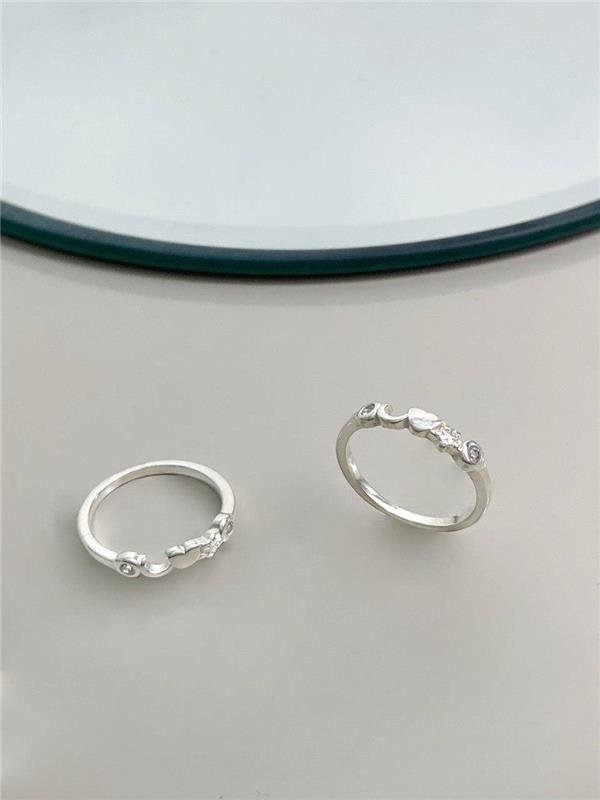 ANELCOM DETALHE DE LUA/CORAÇÃO/ESTRELA, PRATA 925