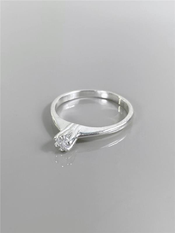 ANEL SOLITÁRIO GRIFO ALTO, PRATA 925