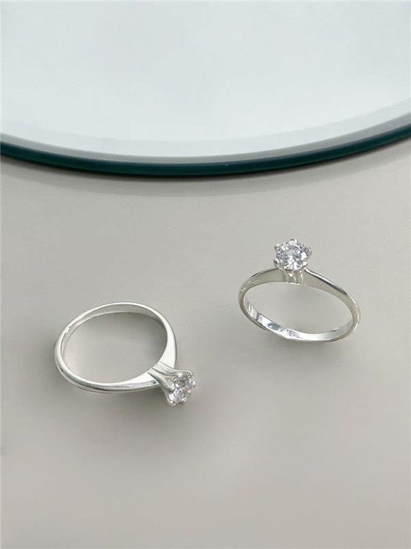 ANEL SOLITÁRIO COM ZIRCÔNIA 5MM