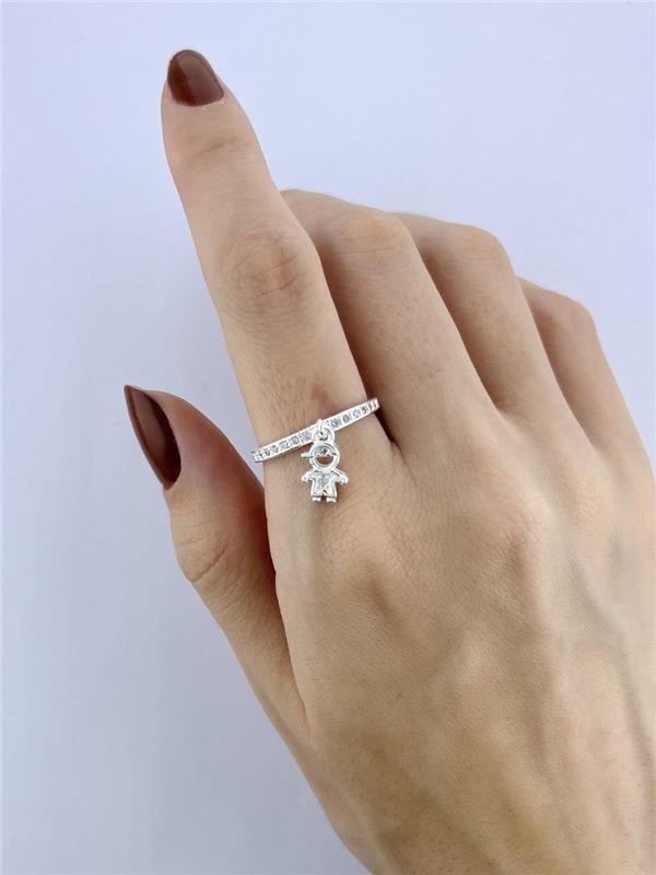 ANEL PINGENTE MENINO CRAVEJADO