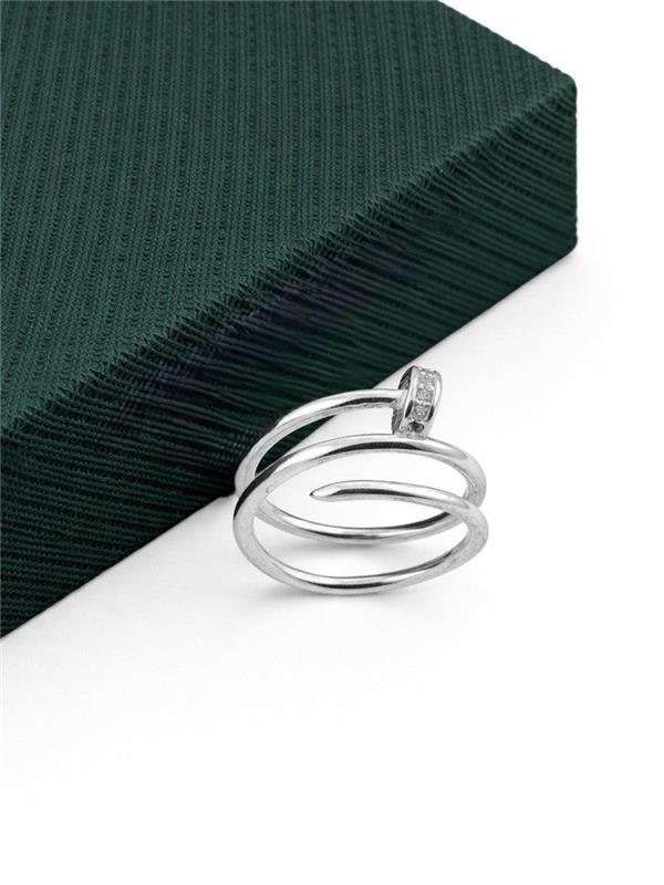 ANEL PREGO MOLA COM DETALHE EM ZIRCÔNIA