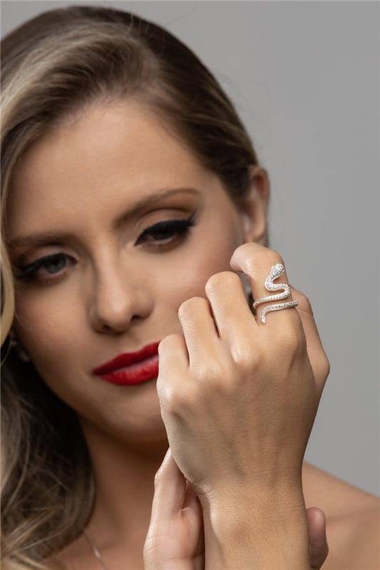 ANEL SERPENTE CRAVEJADO