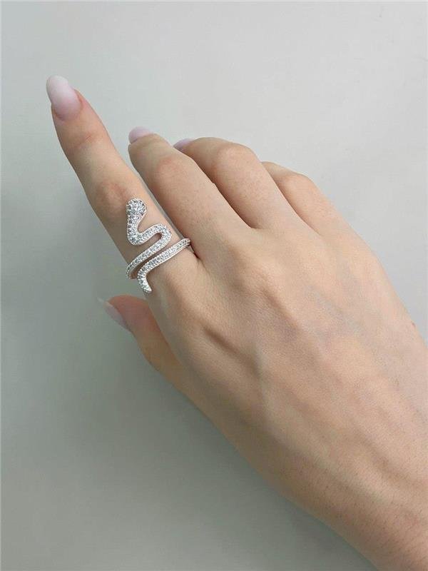 ANEL SERPENTE CRAVEJADO