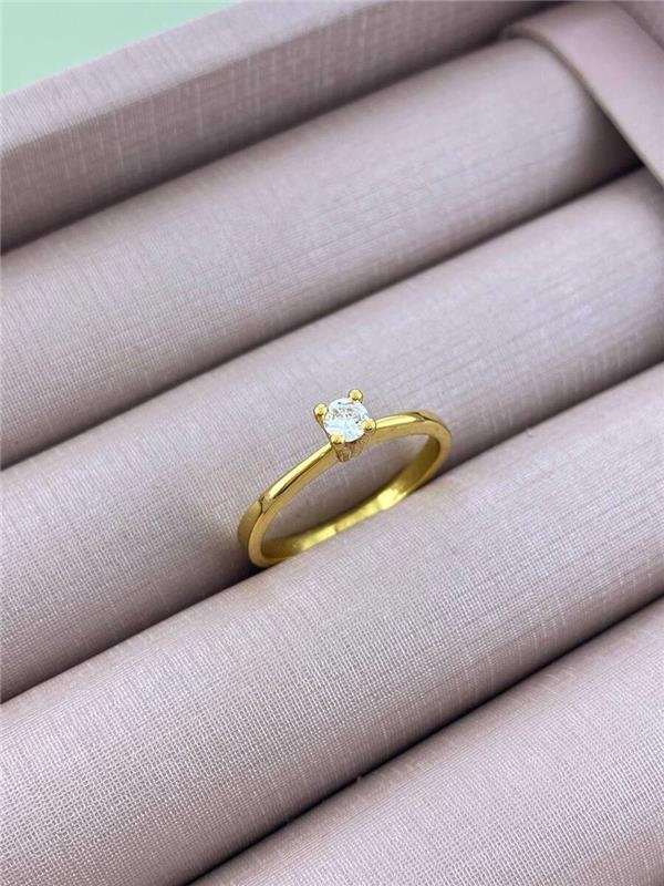 ANEL SOLITÁRIO ZIRCÔNIA 3MM