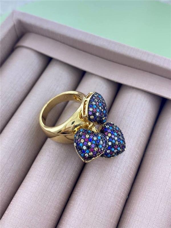 ANEL TRÊS PINGENTE CORAÇÃO