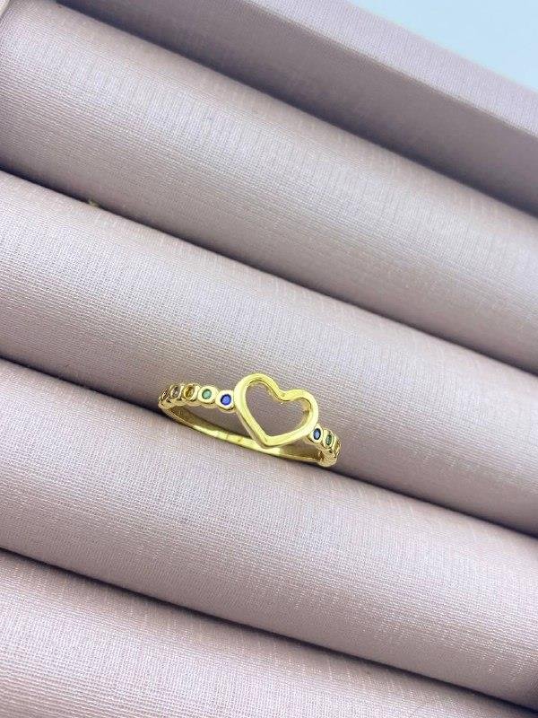 ANEL CORAÇÃO VAZADO MULTI COLOR