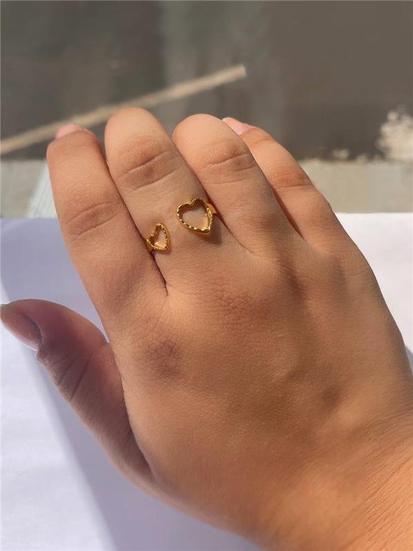 ANEL DOIS CORAÇÕES AJUSTÁVEL