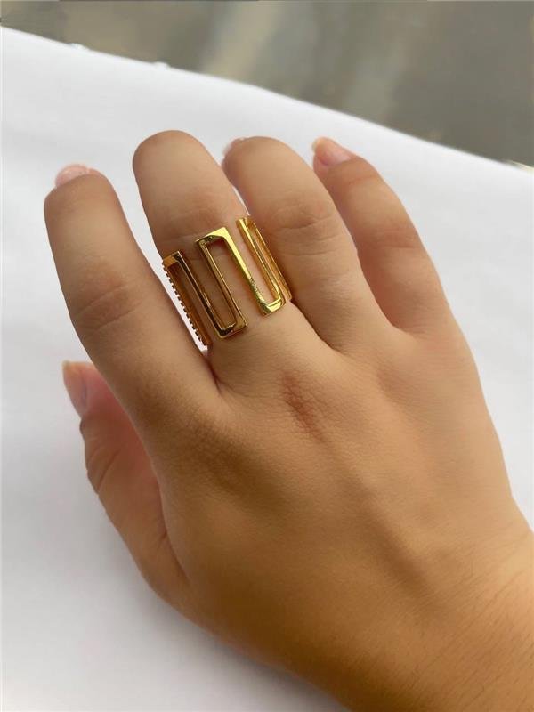 ANEL FILETES CRISTAL RETÂNGULO