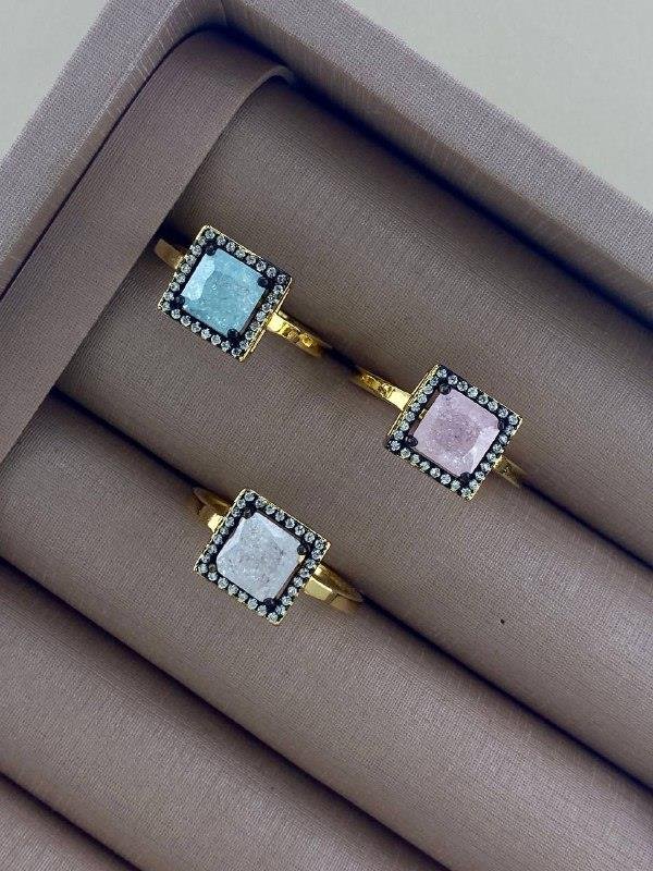 ANEL QUADRADO FUSION CRAVEJADO COM ZIRCÔNIA CRISTAL