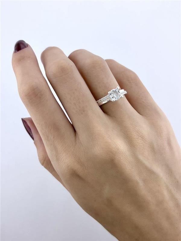 ANEL SOLITÁRIO C/FILETE ZIRCÔNIA