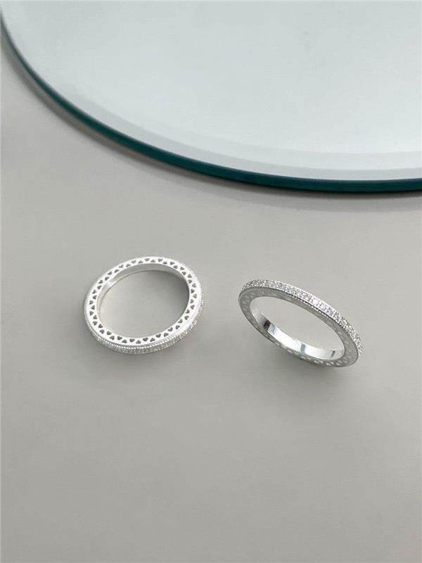 ANEL ARO EM ZIRCÔNIA E CORAÇÃO