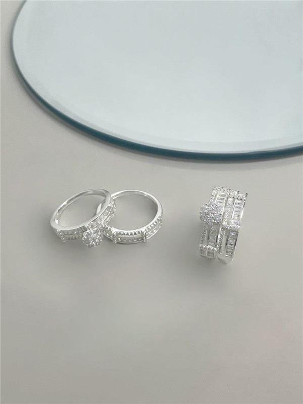 ANEL DUPLO SOLITÁRIO FLOR