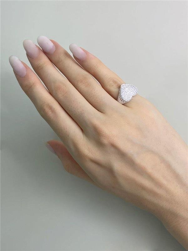 ANEL DEDINHO CORAÇÃO CRAVEJADO