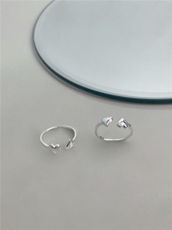 ANEL 2 CORAÇÕES C/PONTO LUZ ABERTO