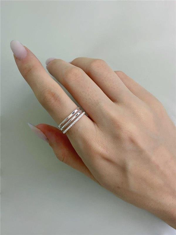 ANEL 3 FIOS LISO E ZIRCÔNIA