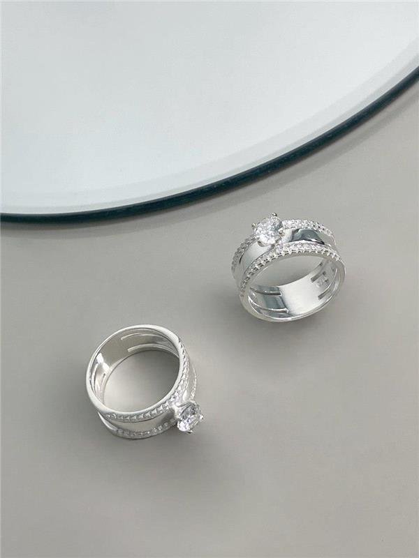 ANEL SOLITÁRIO C/FIO EM ZIRCÔNIA