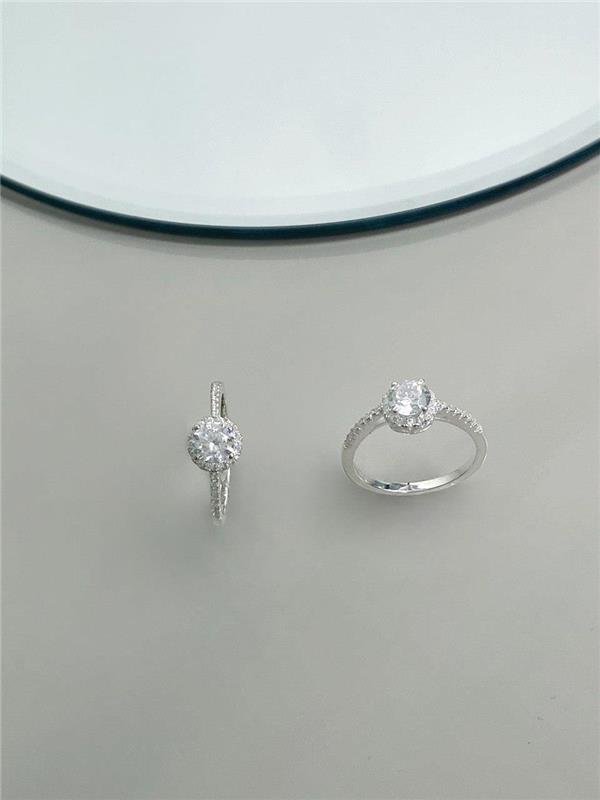 ANEL SOLITÁRIO DETALHE REDONDO