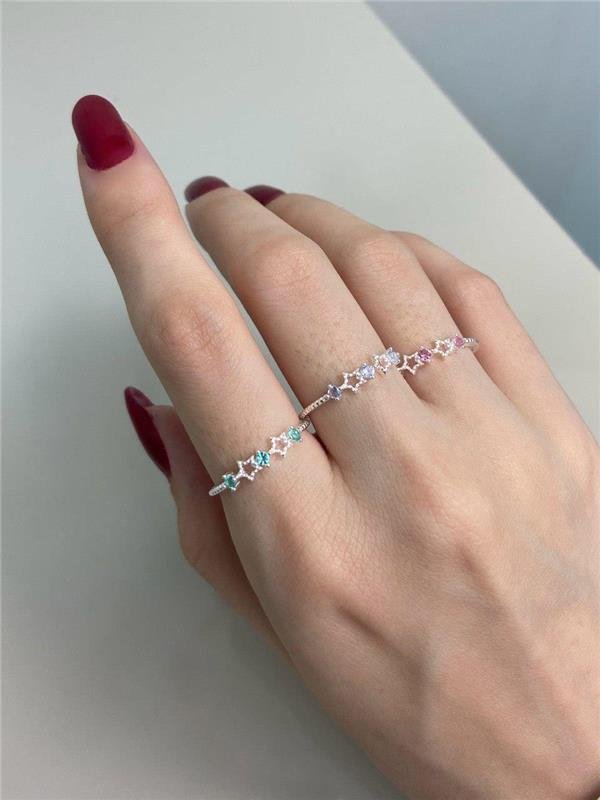 ANEL ESTRELA VAZADA E PONTO LUZ