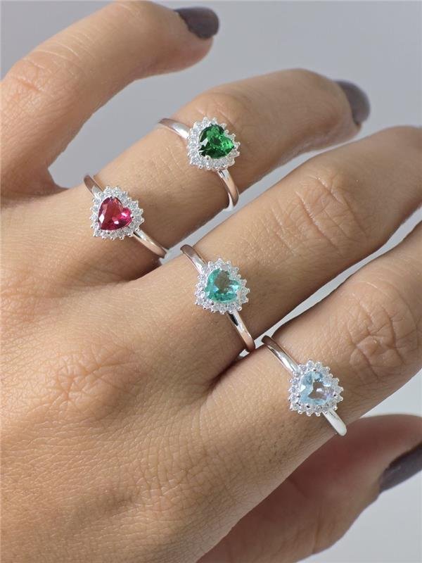 ANEL CORAÇÃO C/PONTO LUZ