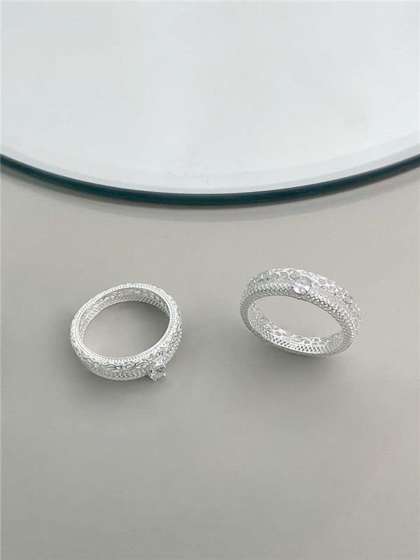 ANEL DUPLO SOLITÁRIO RENDA ITALIANA