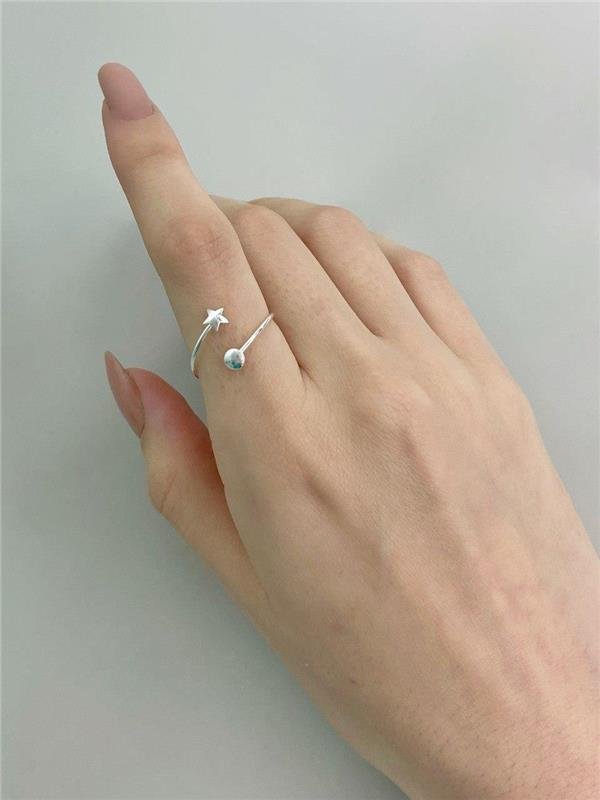 ANEL FIO ESTRELA E CÍRCULO ABERTO