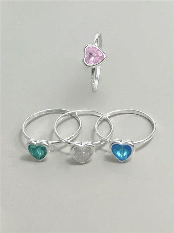 ANEL SOLITÁRIO CORAÇÃO PONTO LUZ