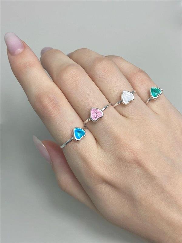 ANEL SOLITÁRIO CORAÇÃO PONTO LUZ