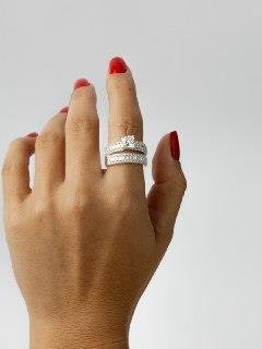 ANEL DUPLO SOLITÁRIO ZIRCÔNIA NAVETE