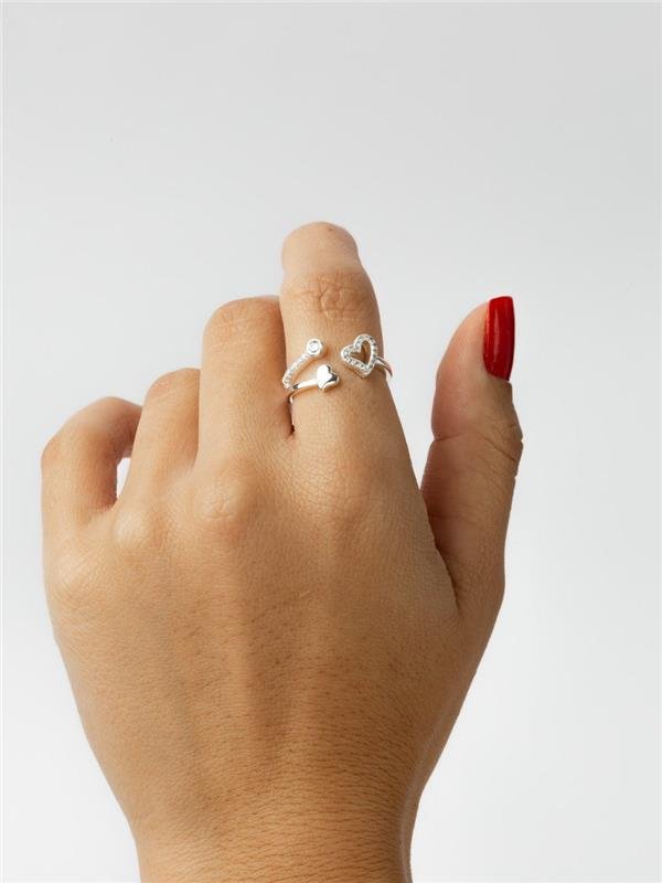 ANEL ABERTO CORAÇÃO E PONTO LUZ