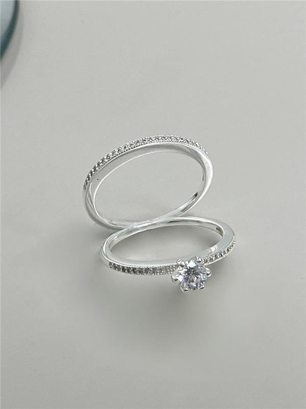 ANEL DUPLO SOLITÁRIO C/ZIRCÔNIA