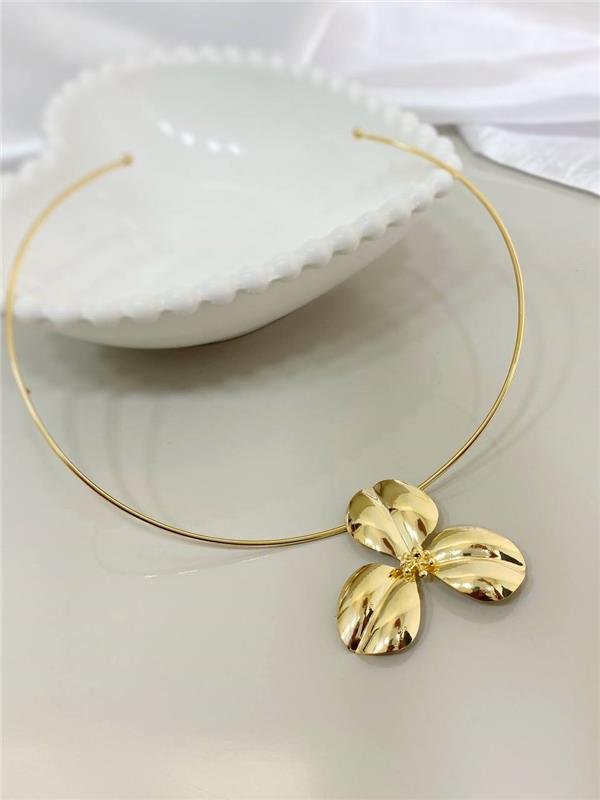 ARO RÍGIDO C/PINGENTE FLOR