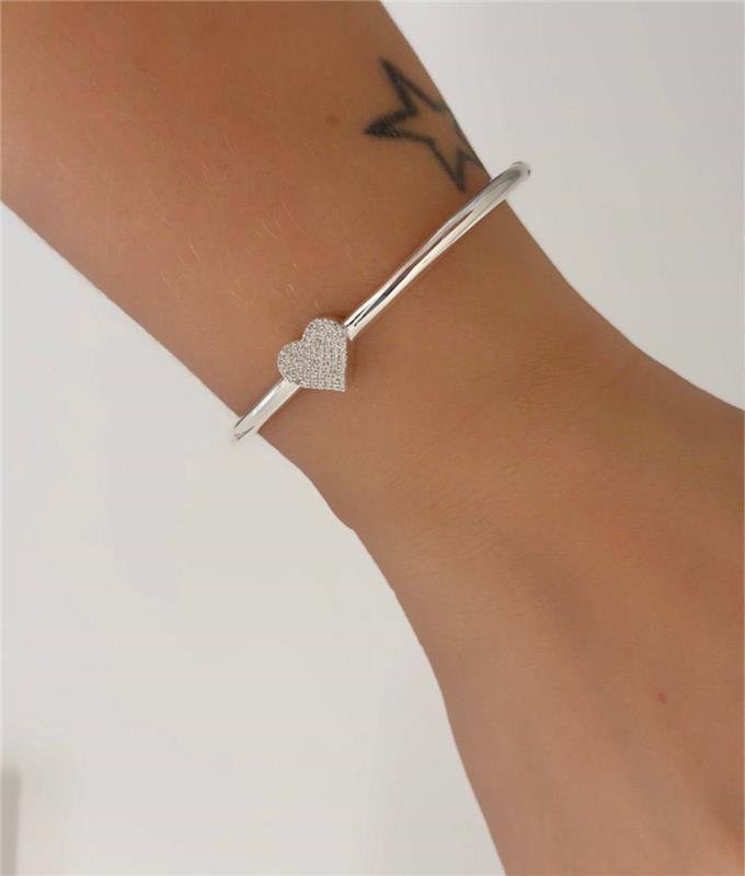 BRACELETE CORAÇÃO C/ZIRCÔNIA