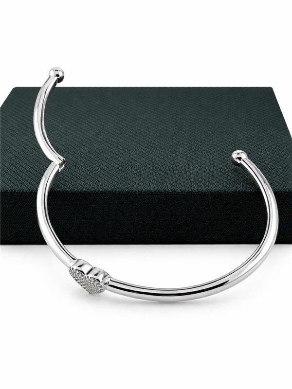 BRACELETE CORAÇÃO C/ZIRCÔNIA