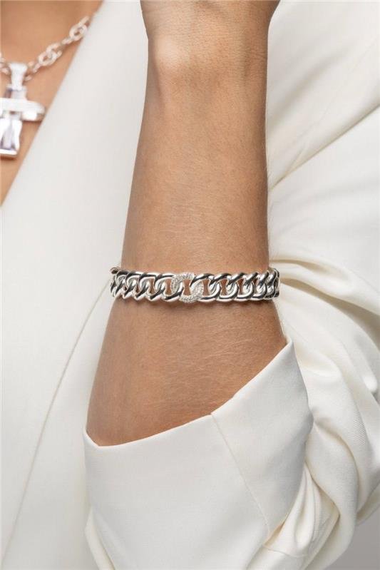 BRACELETE ELOS C/DETALHE EM ZIRCÔNIA