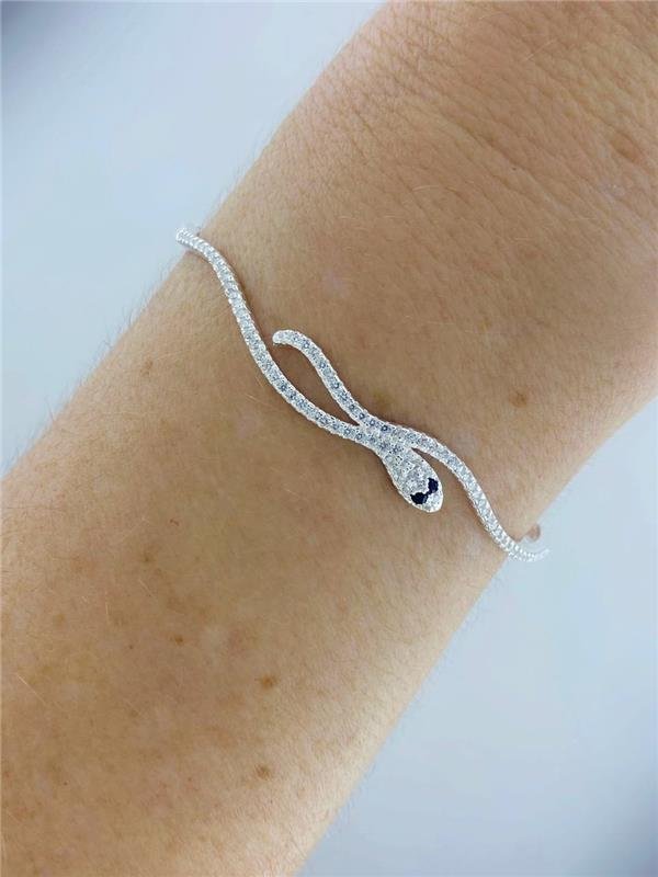 BRACELETE SERPENTE FIO ZIRCÔNIA