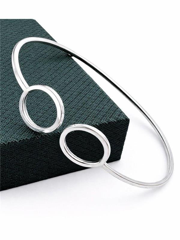 BRACELETE FIO QUADRADO 2 CÍRCULOS