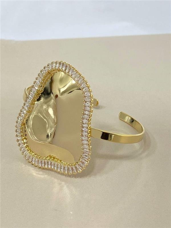 BRACELETE ORGÂNICO C/DETALHE ZIRCÔNIA