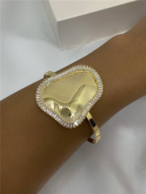 BRACELETE ORGÂNICO C/DETALHE ZIRCÔNIA