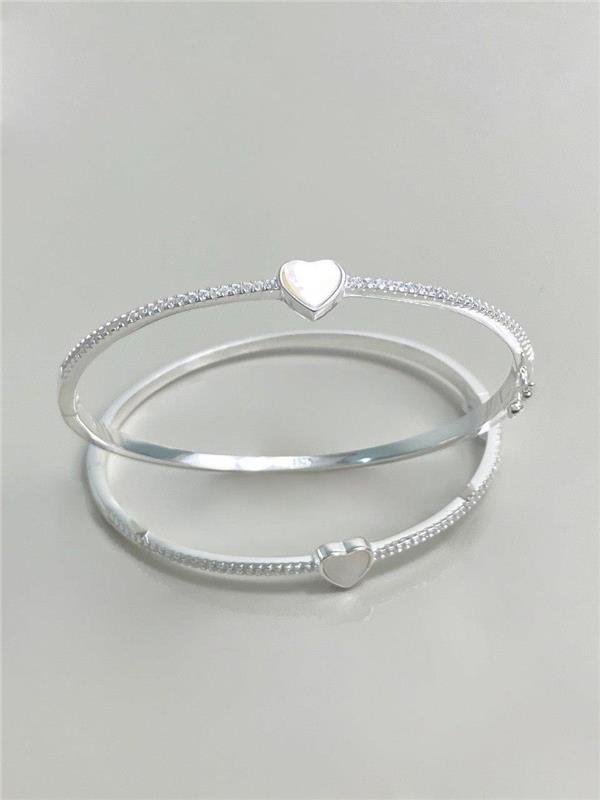 BRACELETE CORAÇÃO MADRE PÉROLA E ZIRCÔNIA