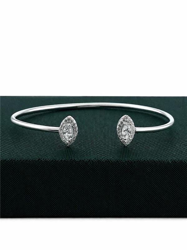 BRACELETE TUBO COM ZIRCÔNIA OVAL