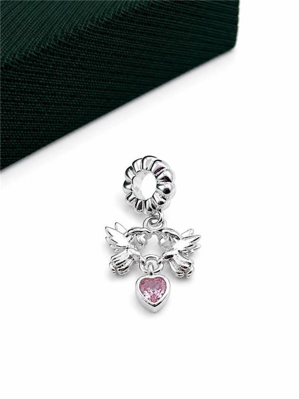 BERLOQUE CUPIDO PONTO LUZ CORAÇÃO ROSA