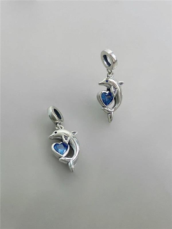 BERLOQUE GOLFINHO PONTO LUZ CORAÇÃO AZUL