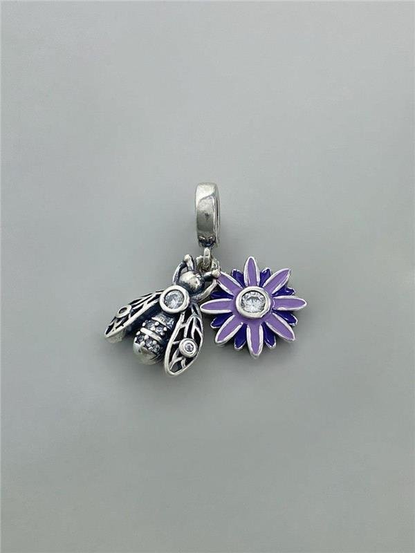 BERLOQUE ABELHA E FLOR LILÁS