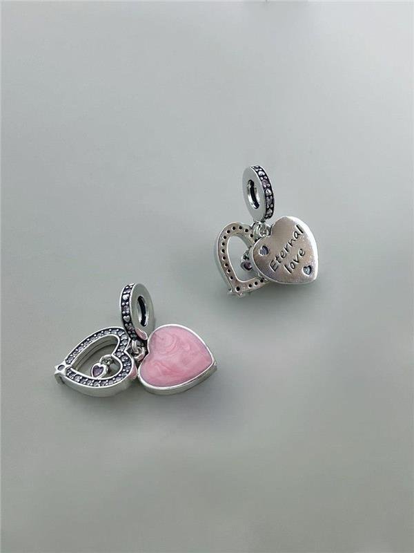 BERLOQUE CORAÇÃO DUPLO AMOR ETERNO ROSA