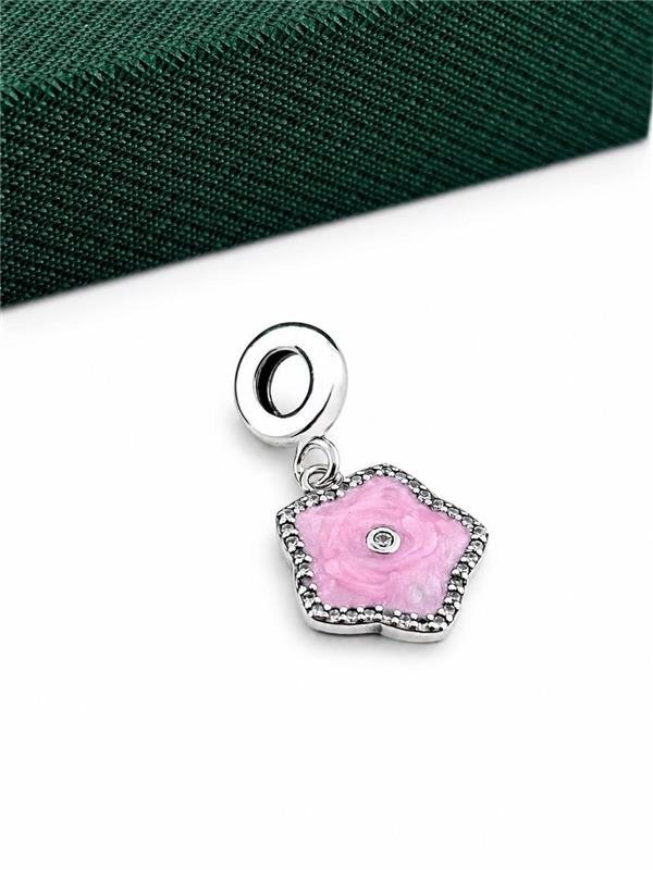 BERLOQUE FLOR ROSA COM ZIRCÔNIA