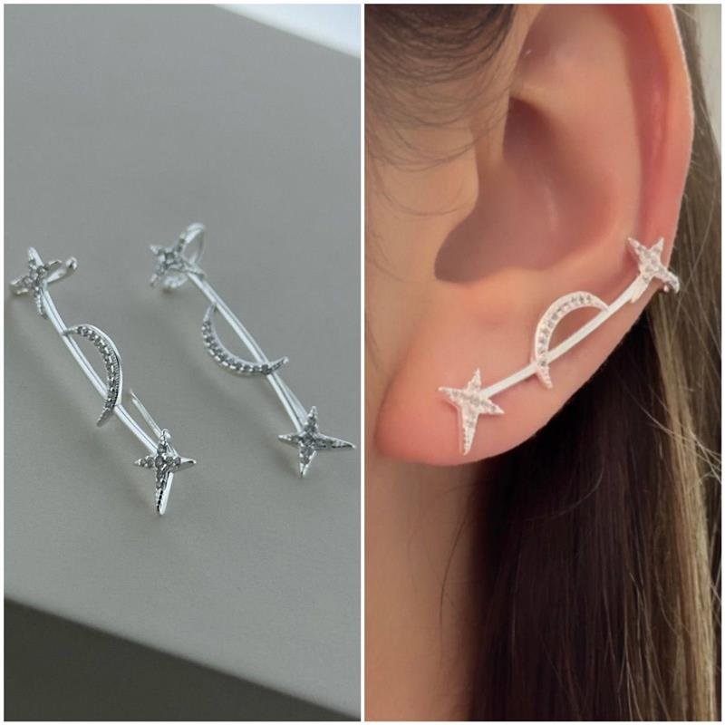BRINCO EARCUFF ESTRELA E LUA ZN