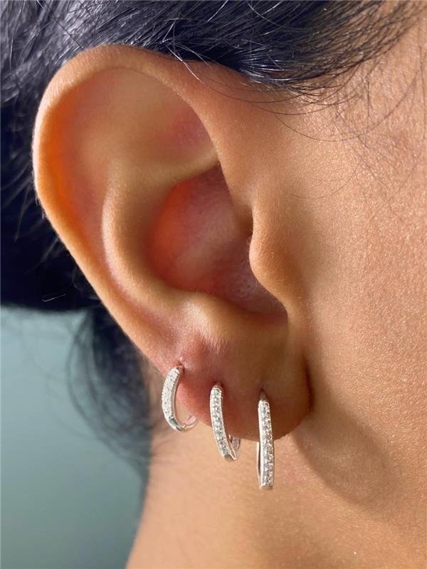 BRINCO TRIO ARGOLINHA 1 FIO ZIRCÔNIA