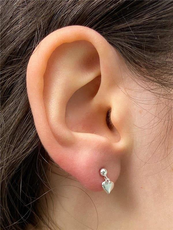 BRINCO BOLINHA PINGENTE CORAÇÃO