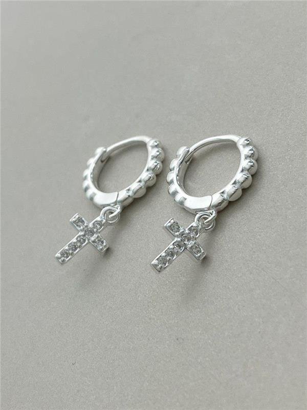 BRINCO ARGOLINHA BOLINHA PINGENTE CRUZ