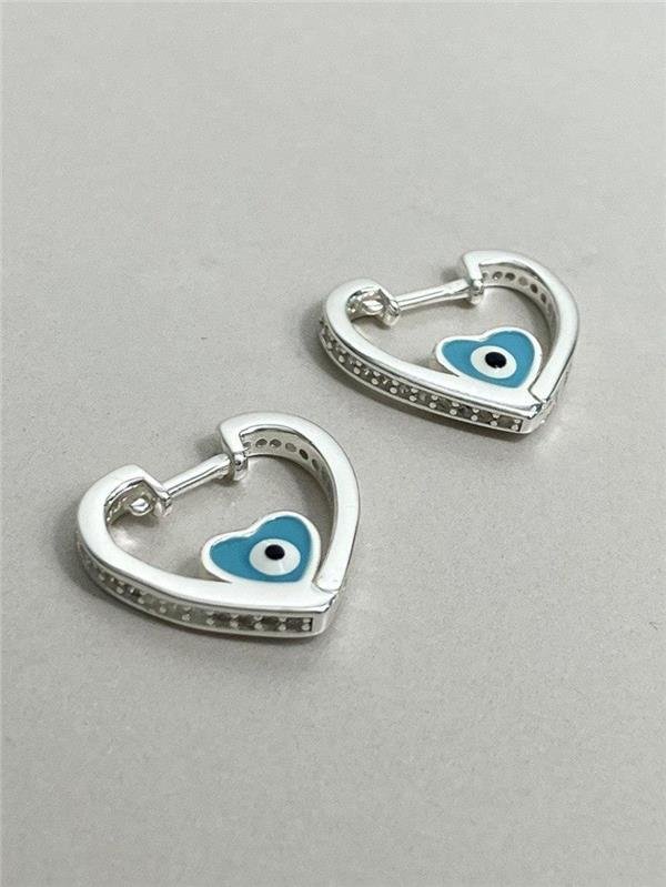 BRINCO ARGOLA CORAÇÃO OLHO GREGO